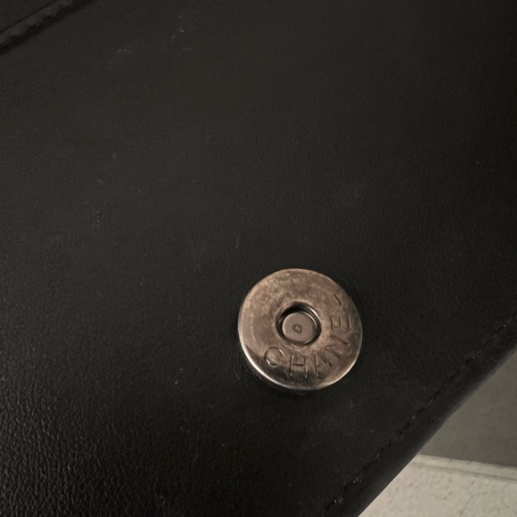 Mint Chanel boy on chain wallet in black with gunmetal chain - Picture 12 of 15